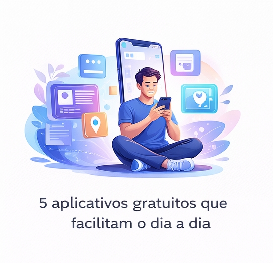 Ilustração de aplicativos facilitando o dia a dia
